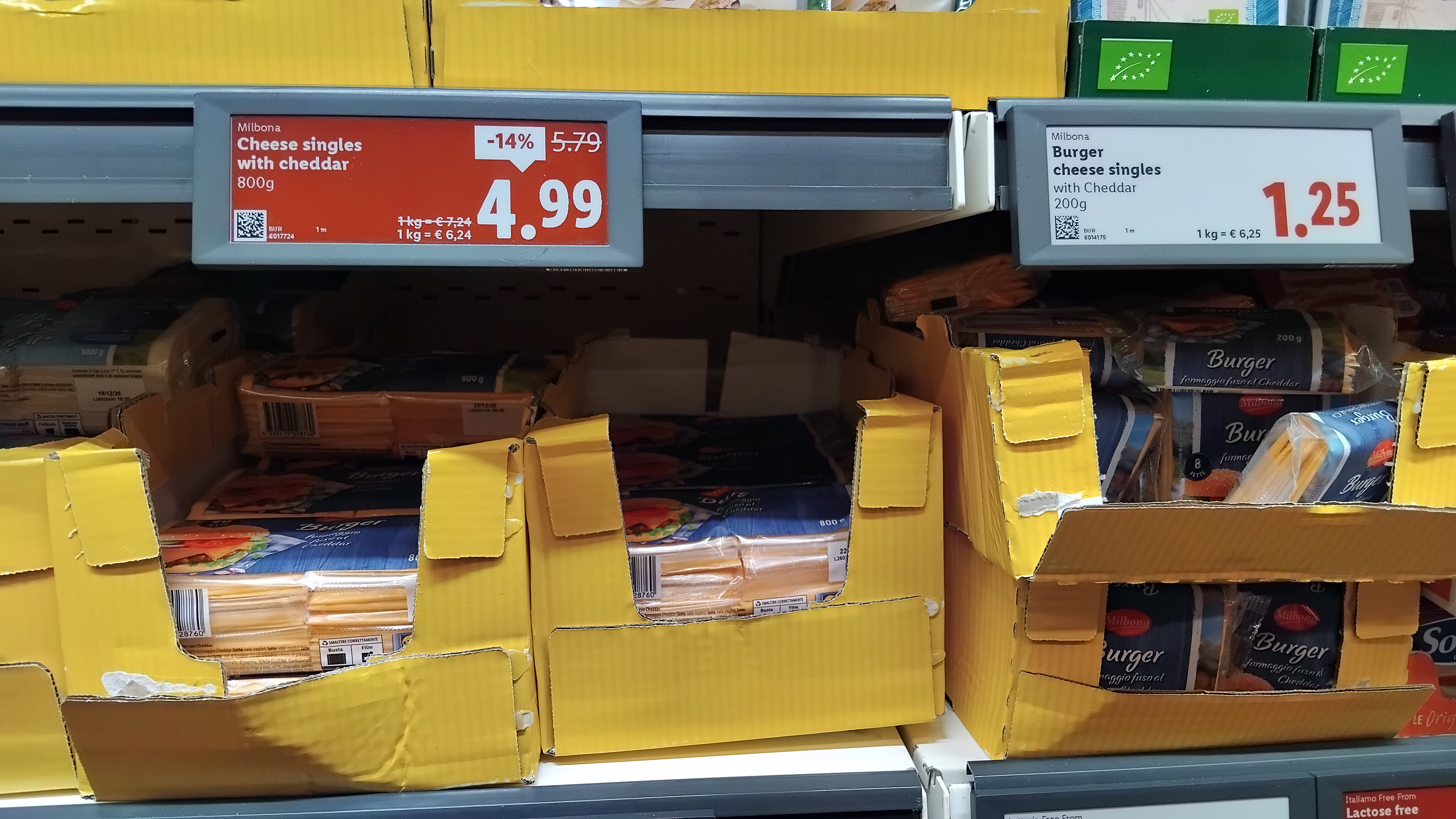 Lidl cheese pricing comparison