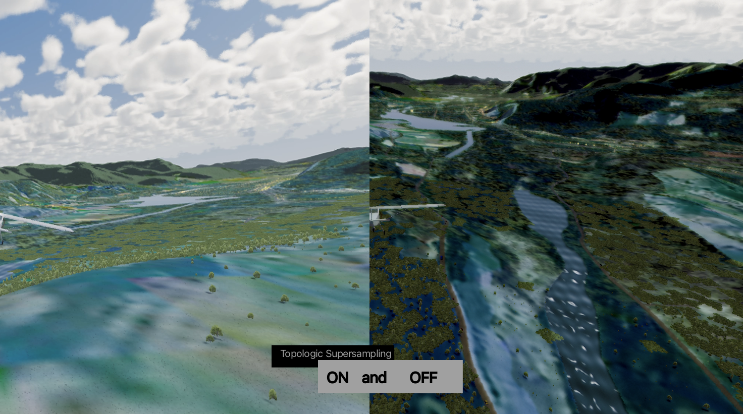 comparison of Topologic Supersampling on and off